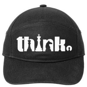 Think Chess Player Chess Game 7-Panel Snapback Hat