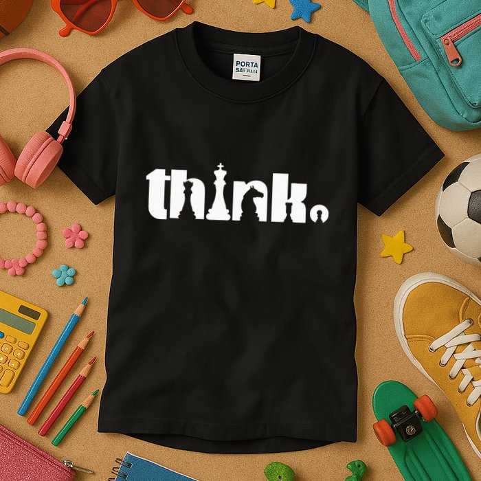 Think Chess Player Chess Game Kids T-Shirt