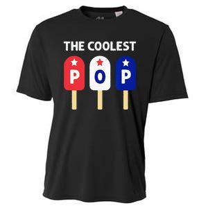 The Coolest Pop Patriotic Red White Blue Popsicle Dad Cooling Performance Crew T-Shirt