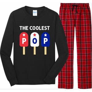 The Coolest Pop Patriotic Red White Blue Popsicle Dad Long Sleeve Pajama Set