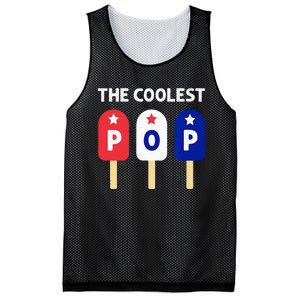 The Coolest Pop Patriotic Red White Blue Popsicle Dad Mesh Reversible Basketball Jersey Tank