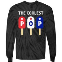 The Coolest Pop Patriotic Red White Blue Popsicle Dad Tie-Dye Long Sleeve Shirt