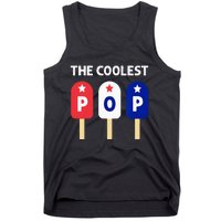 The Coolest Pop Patriotic Red White Blue Popsicle Dad Tank Top