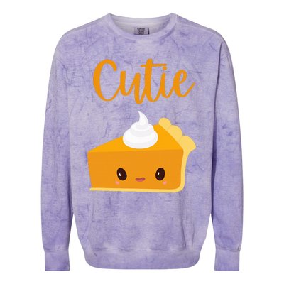 Thanksgiving Cutie Pie Pumpkin Pie Colorblast Crewneck Sweatshirt