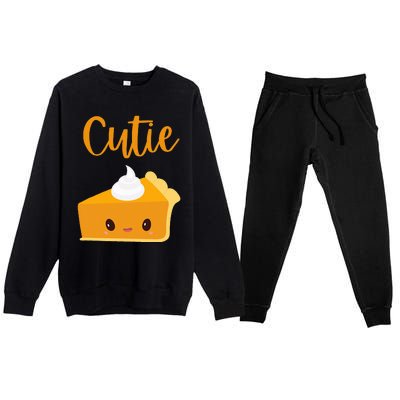 Thanksgiving Cutie Pie Pumpkin Pie Premium Crewneck Sweatsuit Set