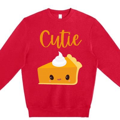 Thanksgiving Cutie Pie Pumpkin Pie Premium Crewneck Sweatshirt