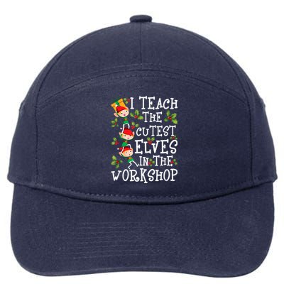 Teacher Christmas Presents I Teach The Cutest Elves Holiday 7-Panel Snapback Hat