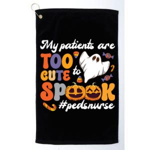 Too Cute Peds Nurse Spooky Pediatric Nurse Halloween Gift Platinum Collection Golf Towel