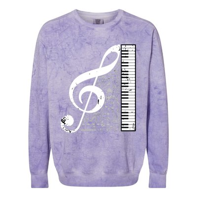 Treble Clef Piano Musical Notes Pianist Musician Instrument Colorblast Crewneck Sweatshirt