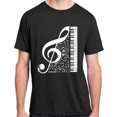 Treble Clef Piano Musical Notes Pianist Musician Instrument Adult ChromaSoft Performance T-Shirt