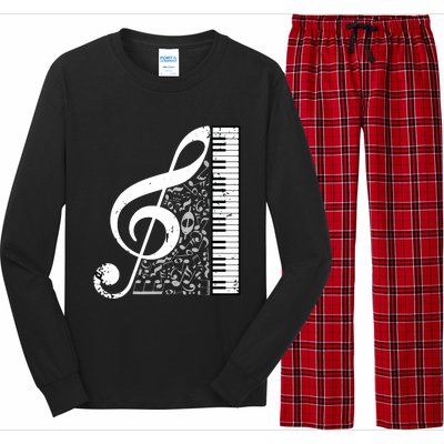 Treble Clef Piano Musical Notes Pianist Musician Instrument Long Sleeve Pajama Set