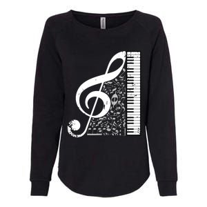 Treble Clef Piano Musical Notes Pianist Musician Instrument Womens California Wash Sweatshirt