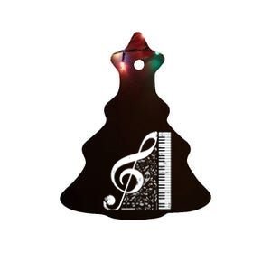 Treble Clef Piano Musical Notes Pianist Musician Instrument Ceramic Tree Ornament