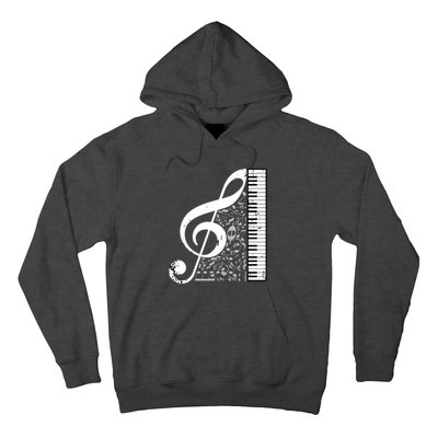 Treble Clef Piano Musical Notes Pianist Musician Instrument Hoodie