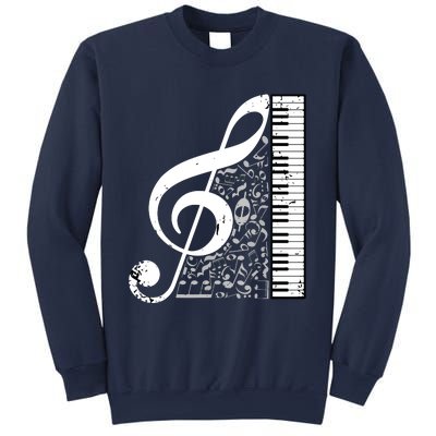 Treble Clef Piano Musical Notes Pianist Musician Instrument Sweatshirt