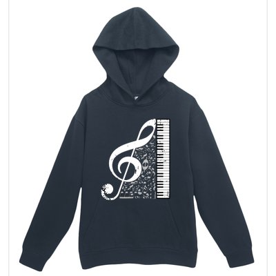 Treble Clef Piano Musical Notes Pianist Musician Instrument Urban Pullover Hoodie