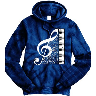 Treble Clef Piano Musical Notes Pianist Musician Instrument Tie Dye Hoodie