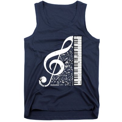 Treble Clef Piano Musical Notes Pianist Musician Instrument Tank Top