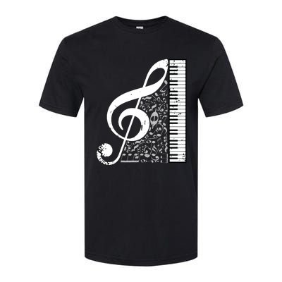 Treble Clef Piano Musical Notes Pianist Musician Instrument Softstyle CVC T-Shirt