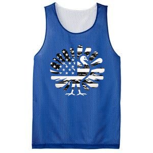 Turkey Camouflage Patriotic Thanksgiving Fans Turkey Day Meaningful Gift Mesh Reversible Basketball Jersey Tank