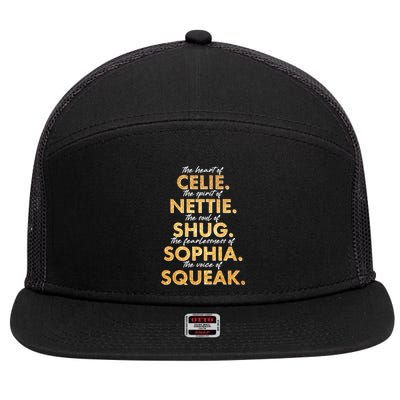 Celie Nettie Shug Sophia Squeak 7 Panel Mesh Trucker Snapback Hat