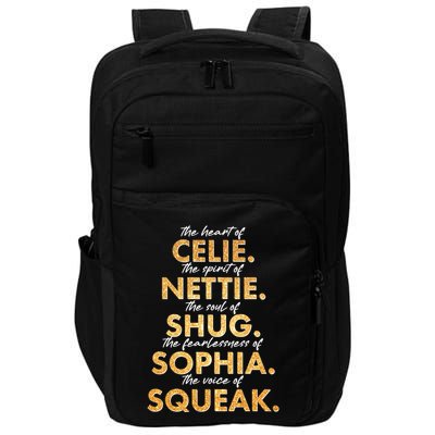 Celie Nettie Shug Sophia Squeak Impact Tech Backpack