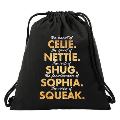 Celie Nettie Shug Sophia Squeak Drawstring Bag