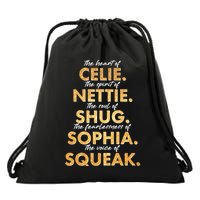 Celie Nettie Shug Sophia Squeak Drawstring Bag