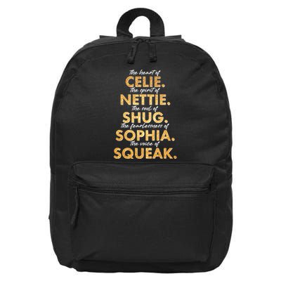 Celie Nettie Shug Sophia Squeak 16 in Basic Backpack