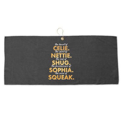 Celie Nettie Shug Sophia Squeak Large Microfiber Waffle Golf Towel