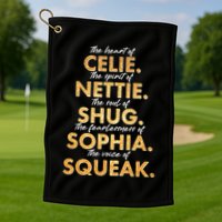 Celie Nettie Shug Sophia Squeak Golf Towel