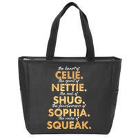 Celie Nettie Shug Sophia Squeak Zip Tote Bag