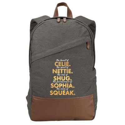 Celie Nettie Shug Sophia Squeak Cotton Canvas Backpack