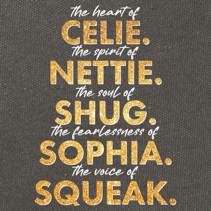 Celie Nettie Shug Sophia Squeak Cotton Canvas Backpack