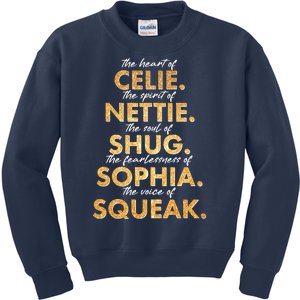 Celie Nettie Shug Sophia Squeak Kids Sweatshirt