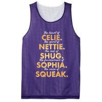 Celie Nettie Shug Sophia Squeak Mesh Reversible Basketball Jersey Tank