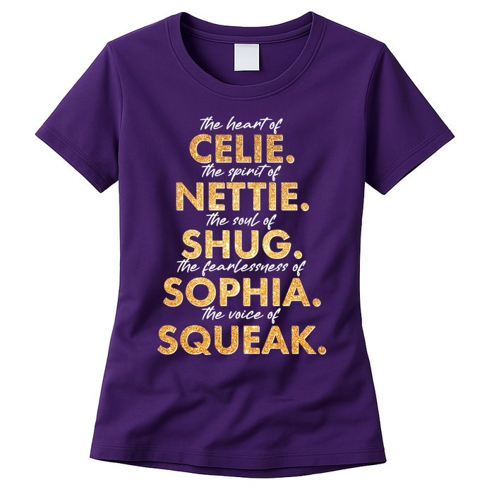 Celie Nettie Shug Sophia Squeak Womens T-Shirt