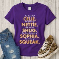 Celie Nettie Shug Sophia Squeak Womens T-Shirt