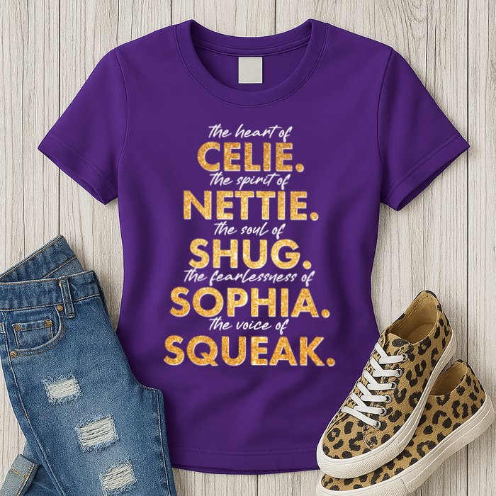Celie Nettie Shug Sophia Squeak Womens T-Shirt
