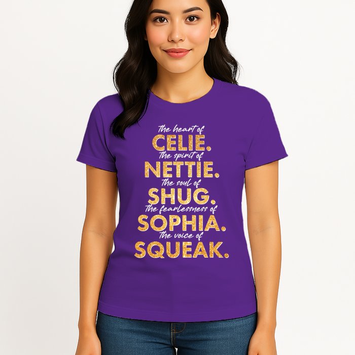 Celie Nettie Shug Sophia Squeak Womens T-Shirt