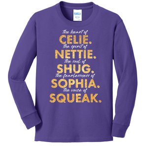 Celie Nettie Shug Sophia Squeak Kids Long Sleeve Shirt