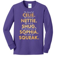 Celie Nettie Shug Sophia Squeak Kids Long Sleeve Shirt