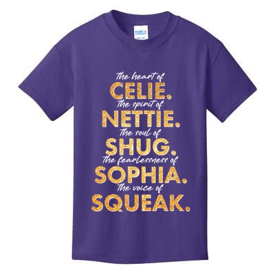 Celie Nettie Shug Sophia Squeak Kids T-Shirt