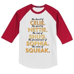 Celie Nettie Shug Sophia Squeak Kids Colorblock Raglan Jersey