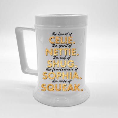 Celie Nettie Shug Sophia Squeak Beer Stein