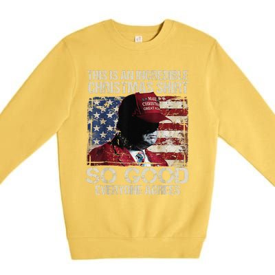 Trump Christmas Pajama So Good Everyone Agrees Funny Premium Crewneck Sweatshirt