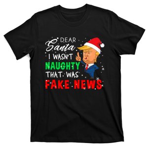 Trump Christmas Pajamas Dear Santa Tfake News T-Shirt