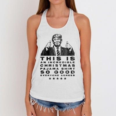 Trump Christmas Pajama So Good Everyone Agrees Funny Women's Knotted Racerback Tank