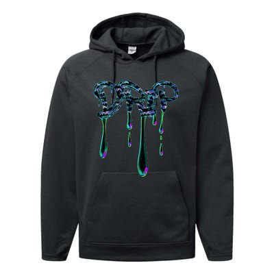 Trendingdesigns Colorful Paint Drip Design Performance Fleece Hoodie