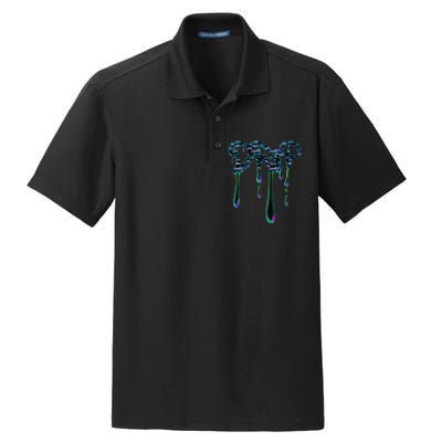 Trendingdesigns Colorful Paint Drip Design Dry Zone Grid Polo